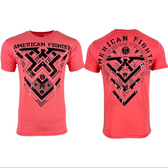 American Fighter Men's T-shirt DAMASCUS Athletic MMA Pink S-2XL - Picture 5 of 8
